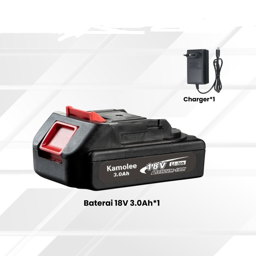 Battery dan Charger / Batt lithium 3.0Ah/5.0Ah/18V/16.8v/12v - Battery 18v 3.0
