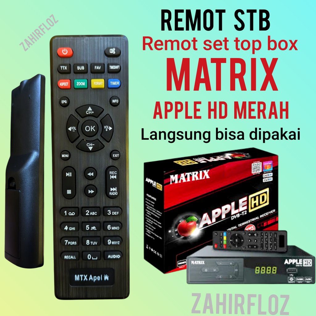 Remote set top box stb matrix hd apple merah