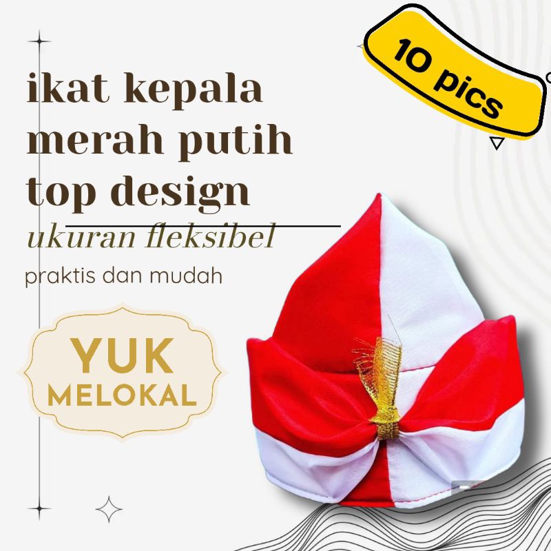 ikat kepala merah putih khas nusantara ikat kepala merah putih, udeng merah putih, bandana merah put