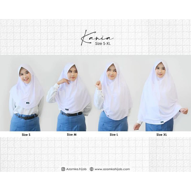 Azamka Hijab Bergo Kania Bahan Kaos PE Ukuran S - XL
