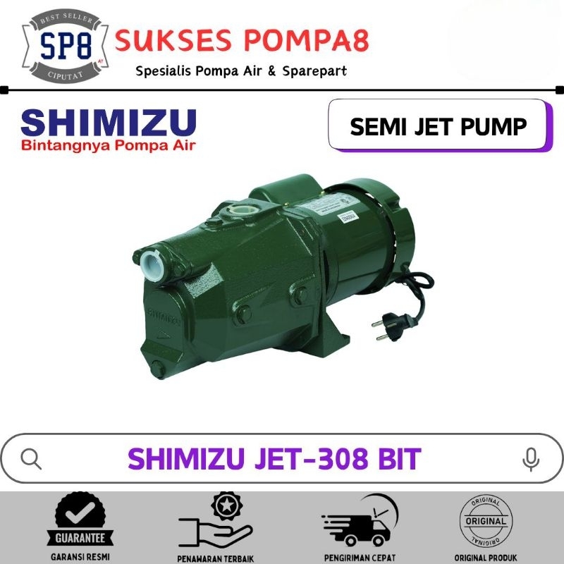 Pompa Air Shimizu JET-308 BIT Non Otomatis / Pompa Air Semi Jet