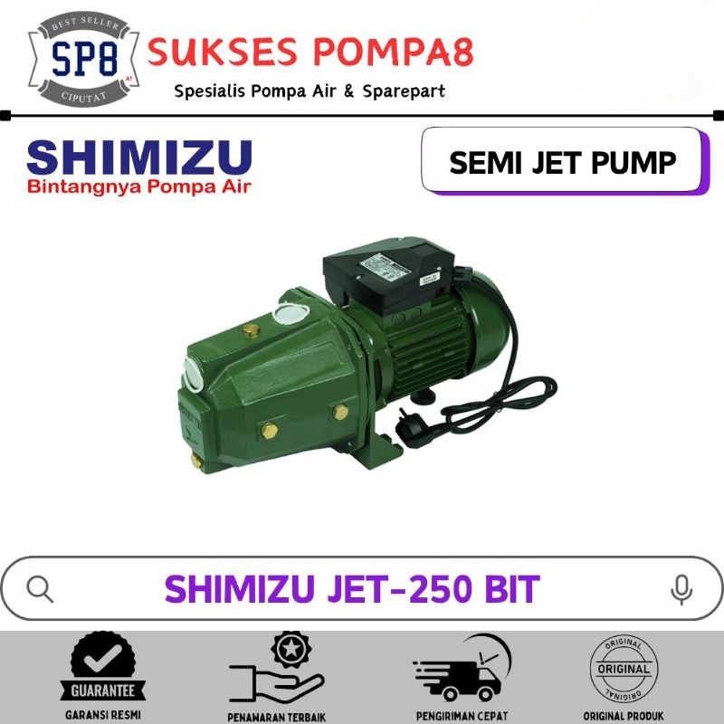 Pompa Air Shimizu JET-250 BIT Non Otomatis / Pompa Air Semi Jet