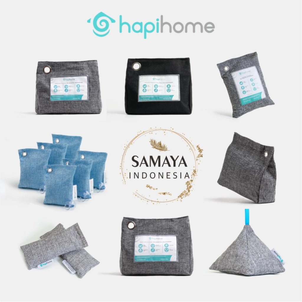 HapiHome Bamboo Charcoal Air Purifying Bag penyerap bau lembab 75gr 200gr 300gr 400gr 600gr Standing