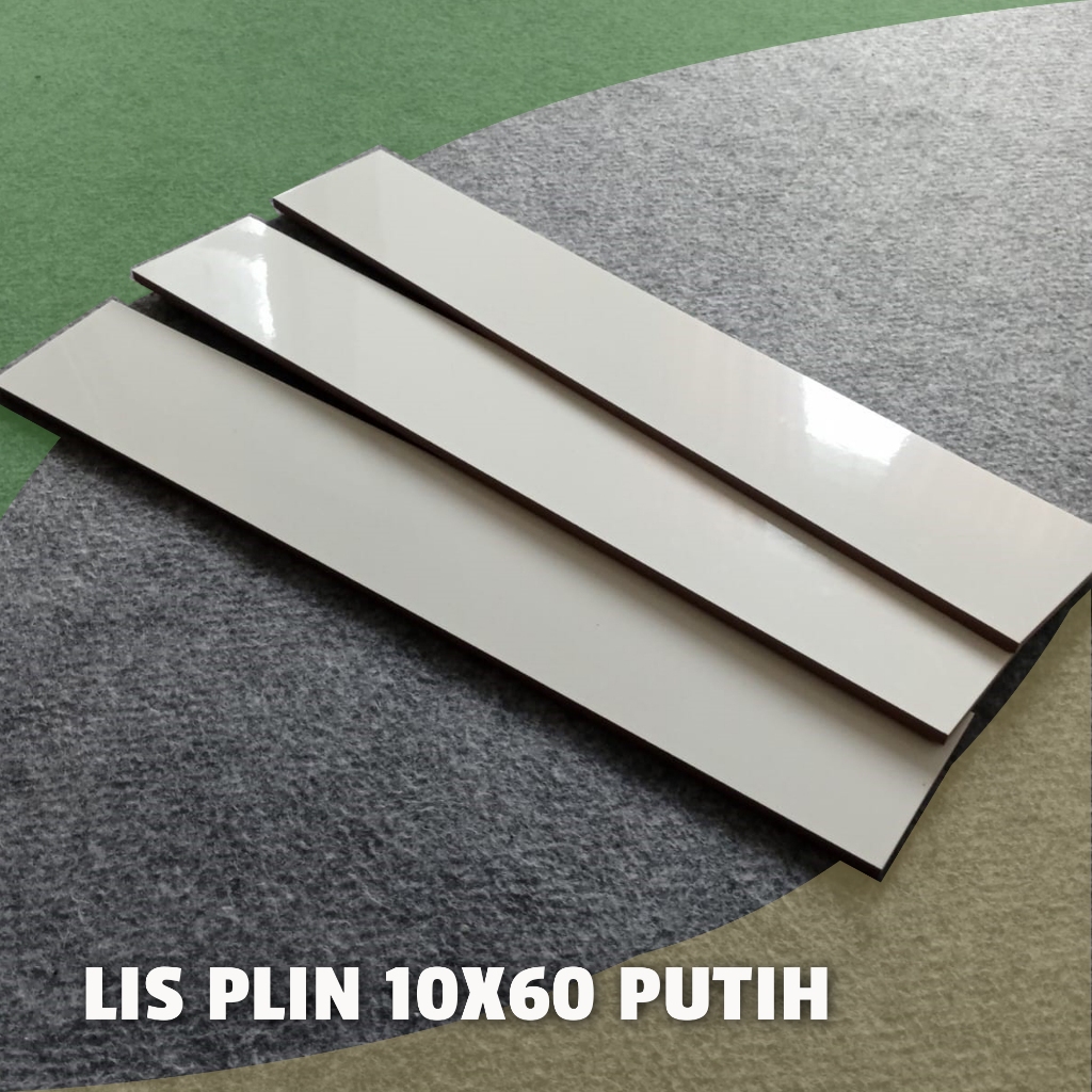 Lis Plin 10x60 Putih Polos List Plint Dinding Lantai Gramix