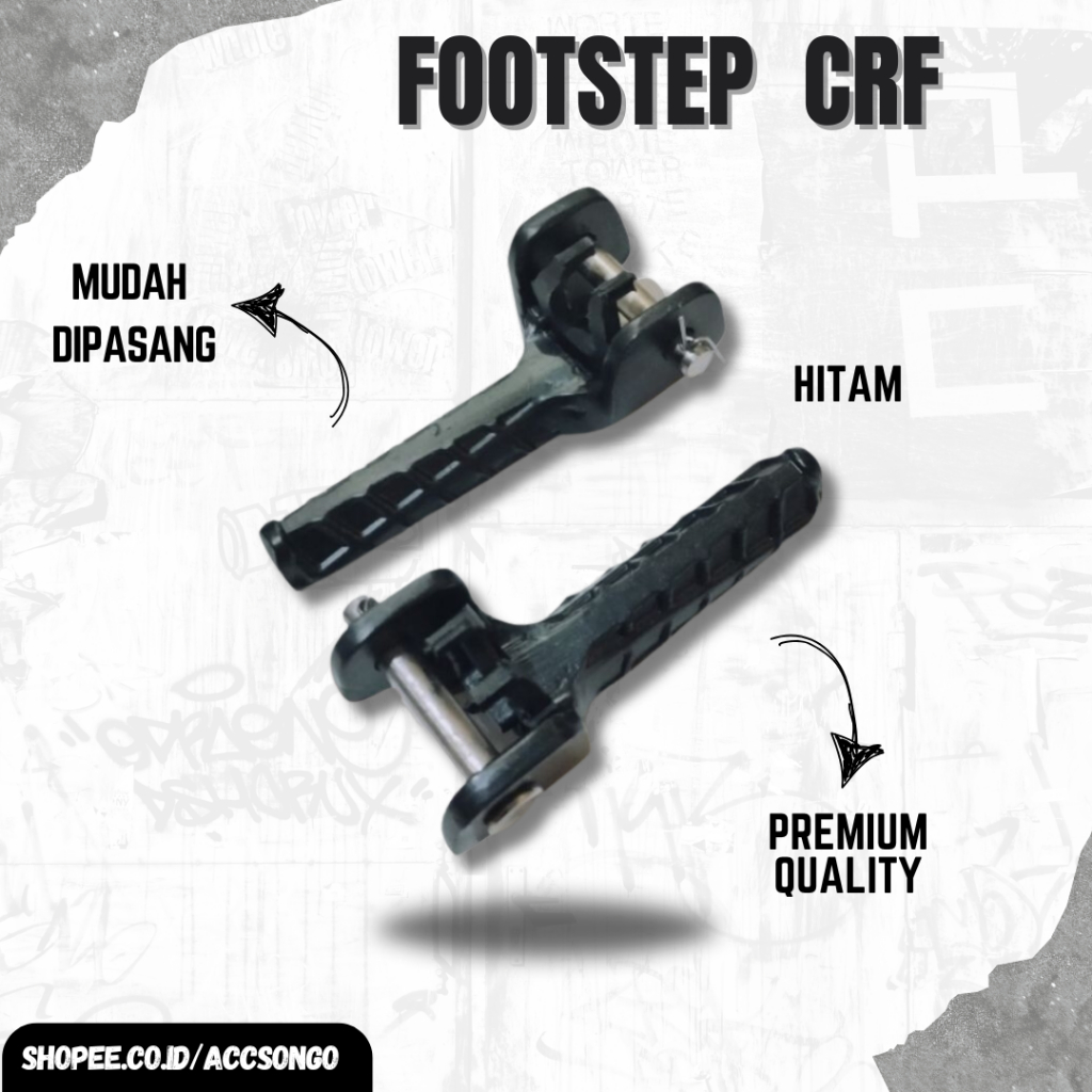 Footstep Honda CRF | Step Belakang CRF 150L Full Set | Bostep Honda CRF Hitam