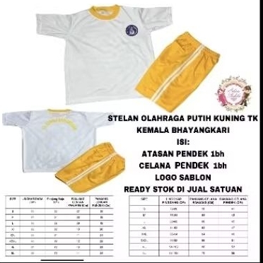 ADIVA - SERAGAM ANAK OLAHRAGA ATASAN DAN CELANA PENDEK TK KEMALA BHAYANGKARI