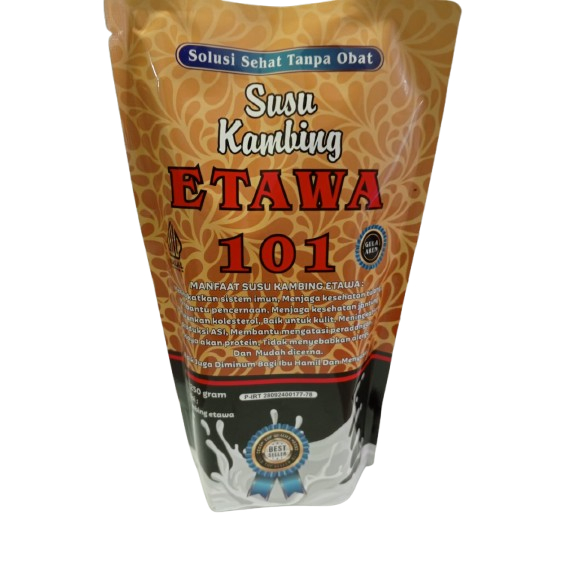 

SUSU KAMBING ETAWA 101 1 POUNCH ISI 250 GR BIKIN TUBUHMU SEHAT SELALU 100% ORIGINAL