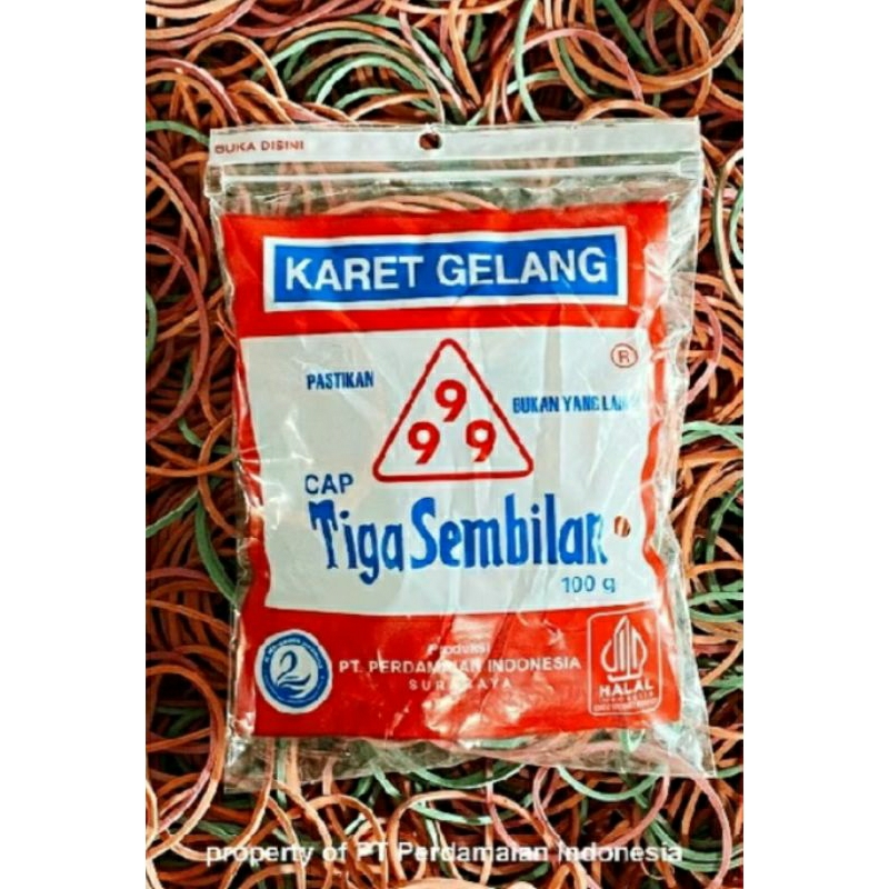 

Karet Gelang Cap Tiga Sembilan 999 (100gr)