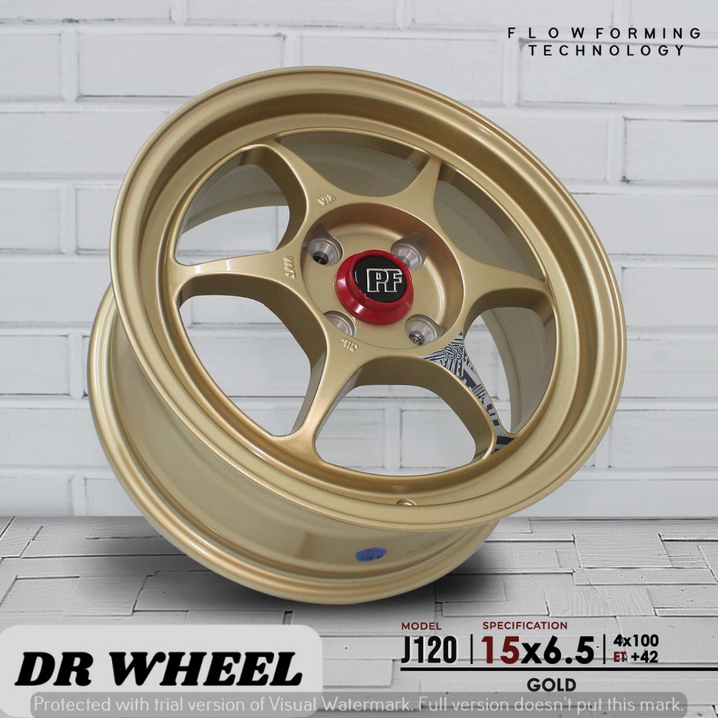 Velg mobil enkei tulang ring 15 lebar 6,5 warna gold untuk mobil Great Corolla, Greco, Ist, Soluna, 