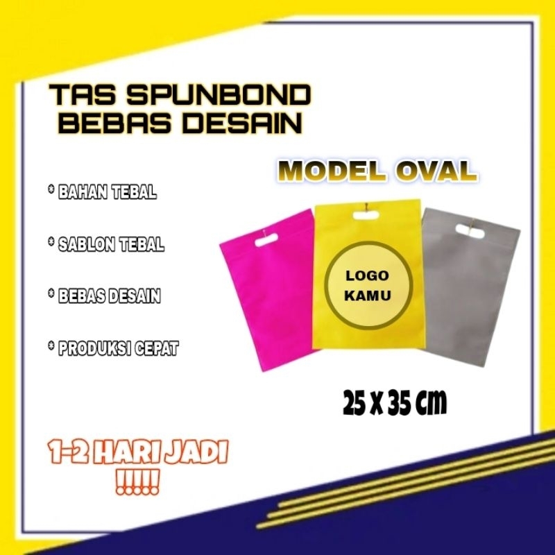 Goodie bag Tas Spunbond Custom Sablon 25 x 35 xcm / Tas Souvenir / Tas Hajatan / Tas Spunbond sablon