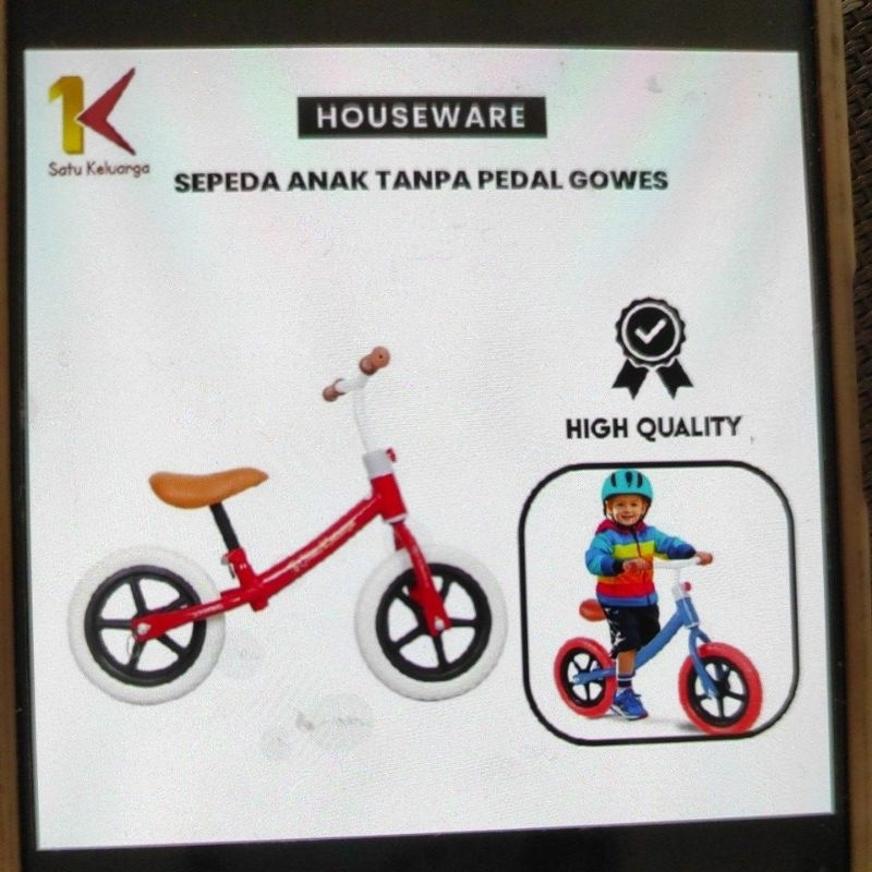 1k sepeda anak tanpa pedal gowes M261 warnarrandom