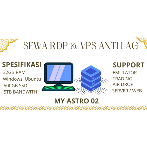 Sewa RDP / VPS 32GB Harian