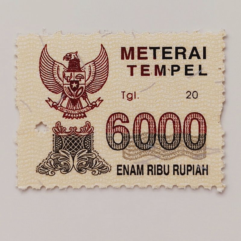 

Materai Meterai Tempel Tahun 2003 - 2005 Nominal 6.000 rupiah Mint
