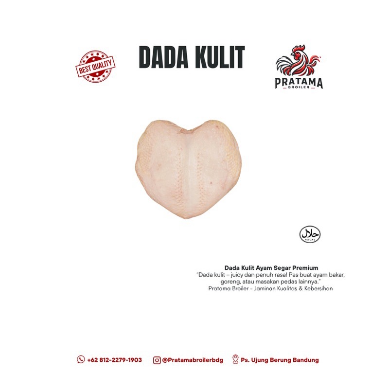 

Daging Boneless Fillet Dada Kulit Ayam - Pratama Broiler