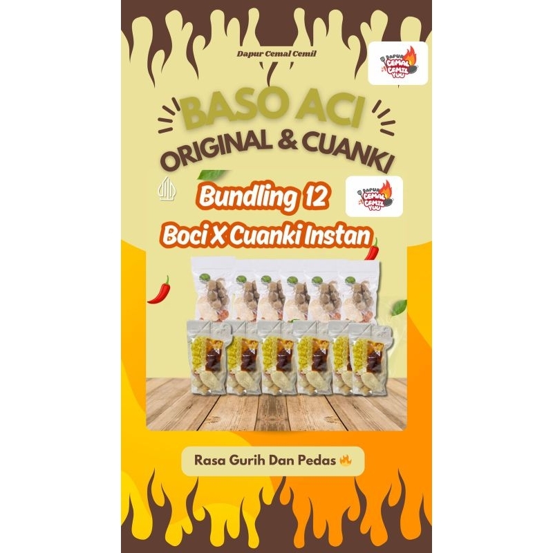 

Paket 12 Bungkus Mix Baso Aci Original 6 Bungkus Dan Cuanki Instan 6 Bungkus
