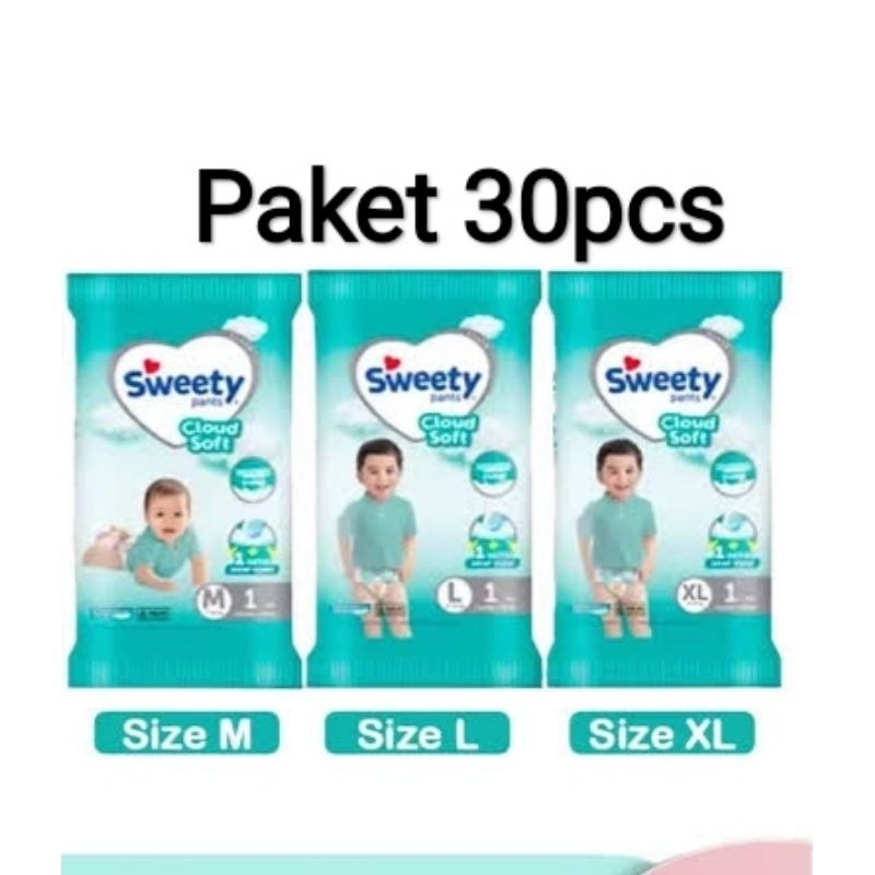 Sweety silver pants M30/L30/XL24pcs -Kemasan renceng