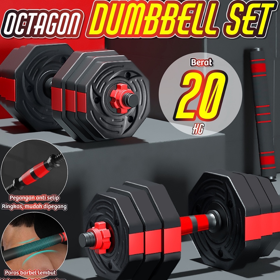 55LARIS MANIS HTD SPORT Dumbell Set barbel set 2Kg PVC Alat Olahraga Angkat Besi QUC