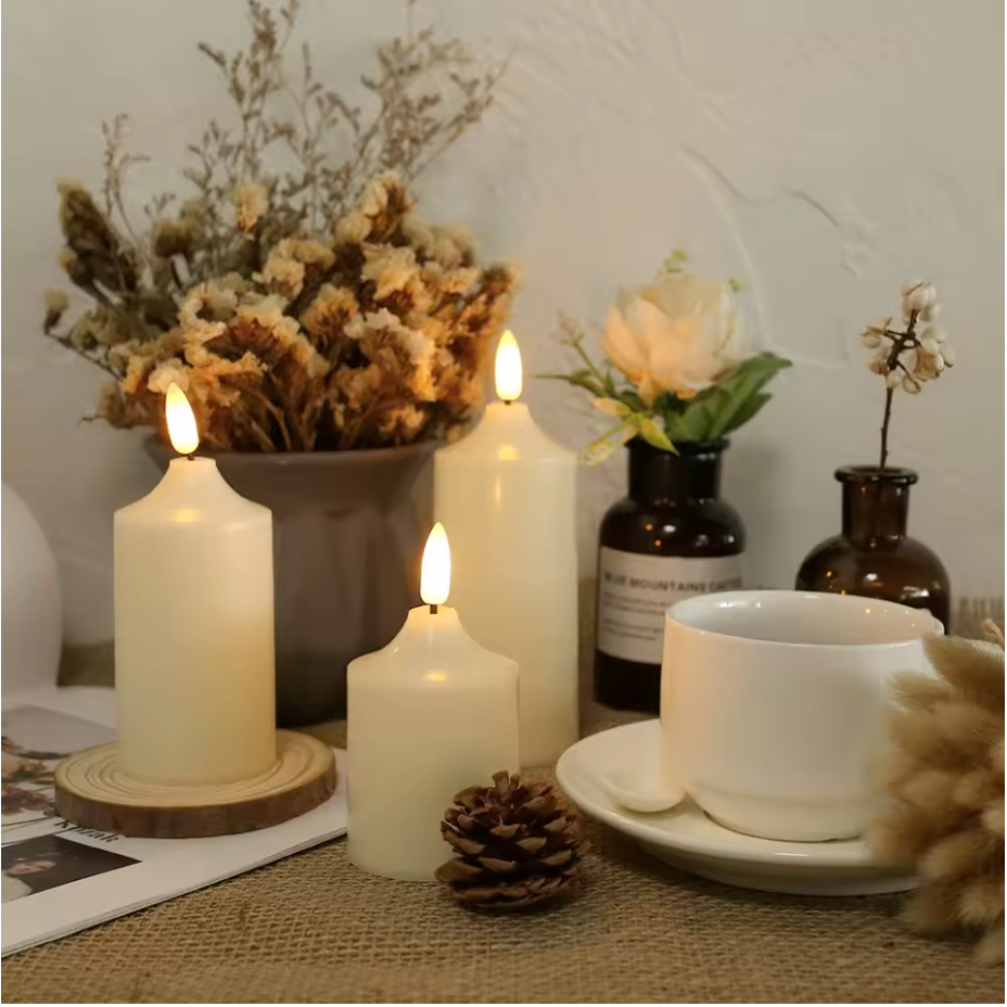 Lilin Lampu LED Smokeless Warm White Besar Lilin Led Elektrik Dekorasi Pesta