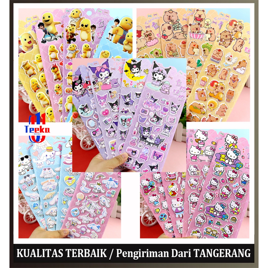 

TEEKA Acak 1 pcs stiker 3D Kuruomi stiker / Capibala stiker / Cinnamoroll stiker / Hello Kitty stiker / NaiLong stiker / my melody stiker