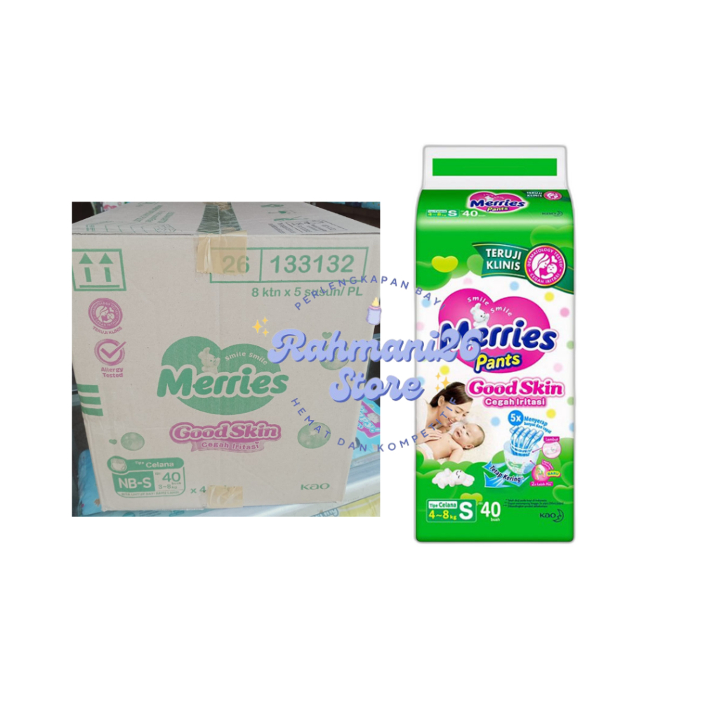 Merries 1 karton Isi 4 ball / Pampers merries 1 karton 4 ball / popok merries 1 karton