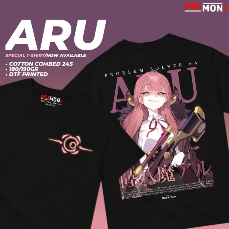 T-Shirt / Kaos Baju Game Rikuhachima Aru Blue Archive
