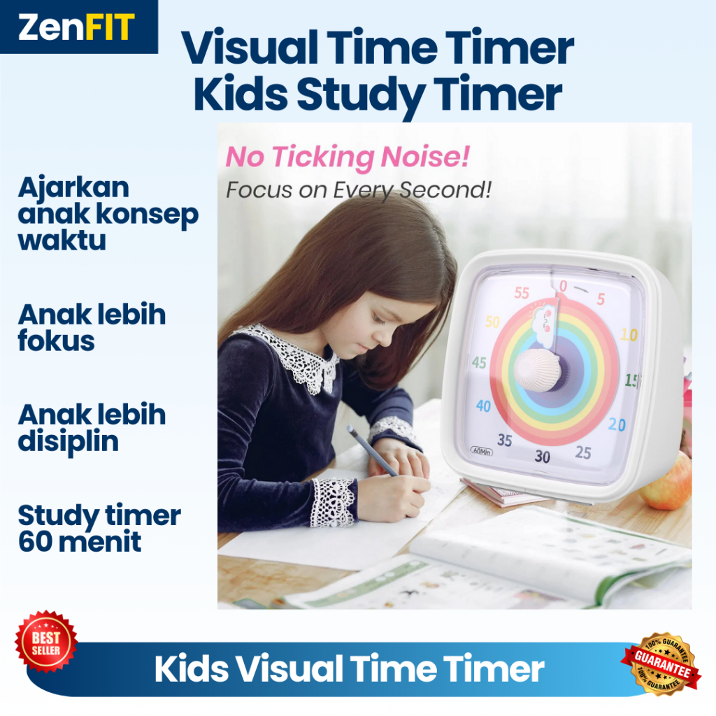 

Jam Belajar Anak Disiplin Waktu - Study Time Timer Anak Kids - Timer Belajar Anak Visual Timer/Jam Alarm Khusus Study With Me untuk Siswa/Manajer Pembelajaran Anak Podomoro Timer Stopwatch Alarm Timer Masak Dapur Belajar Clock Stopwatch