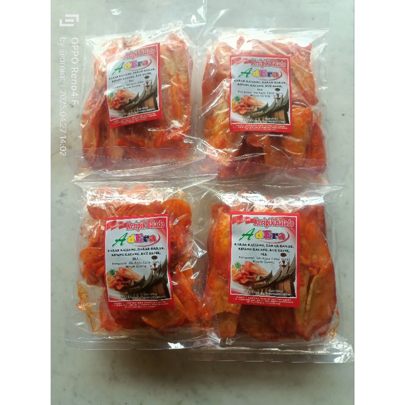 

Paket Hemat 4 Bungkus Kerupuk Balado Adera - Cemilan Pedas Manis khas Minang