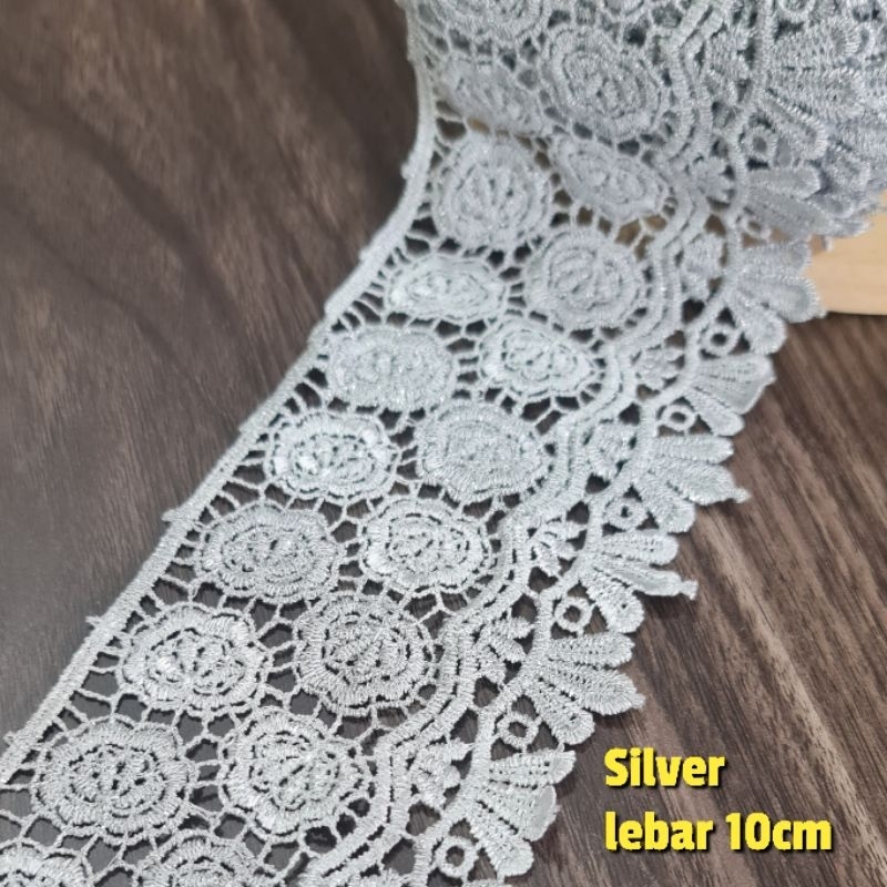 Renda giper/gyper/bordir/renda meteran, lebar 10cm (harga per 50cm)