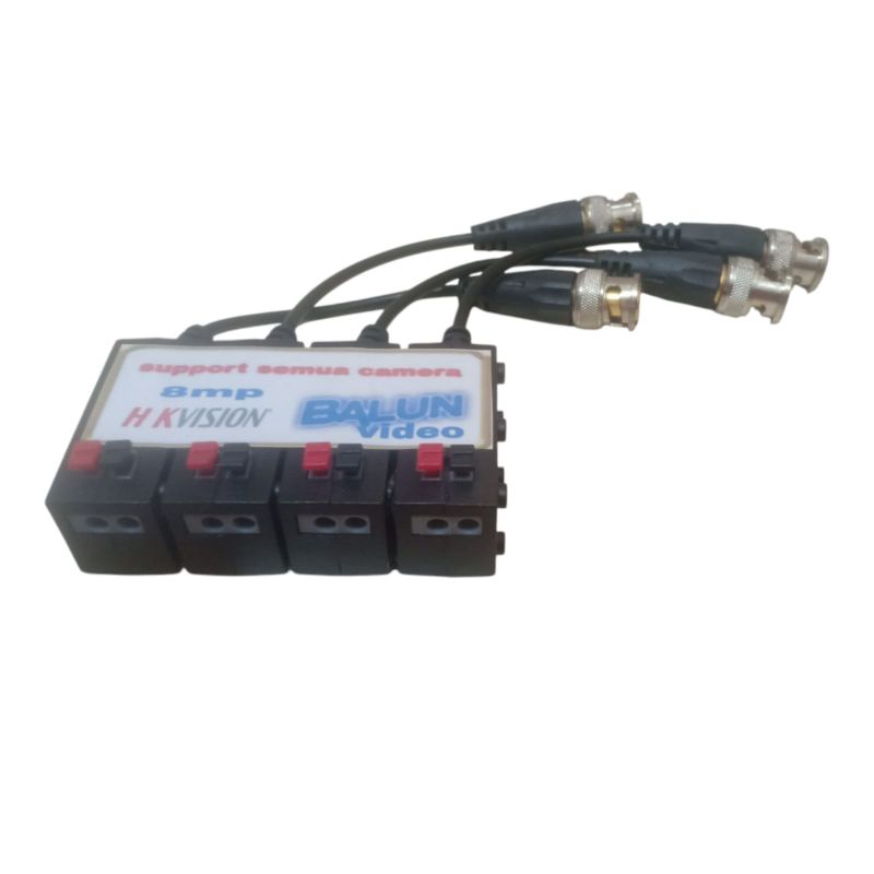 hkvision 4ch video balun passive 600m 600 meter 2mp 3mp 5mp 8mp pasif LAN to bnc utp hd twisted pair