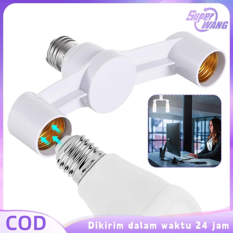 Fitting Lampu 2 Cabang E27 Fitting Sambung 2 Cabang Fitting Bohlam Cabang