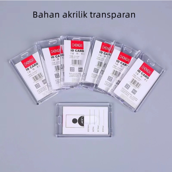 

Tempat Kartu ID Akrilik Transparan vertikal / Tempat Kartu ID Kerja / Casing ID Card Bening / ID Card Holder