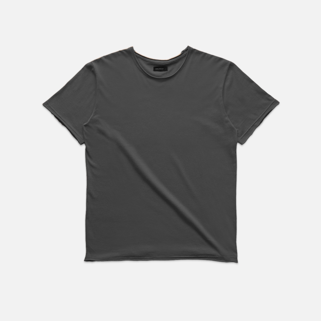 SNMS Project Raw edge unfinished T-shirt Kaos Pantai Charcoal