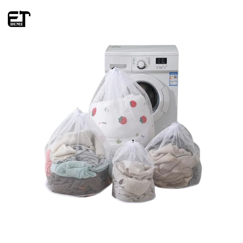 Tas Laundry Serut Jaring Drawstring Bag Coarse Mesh