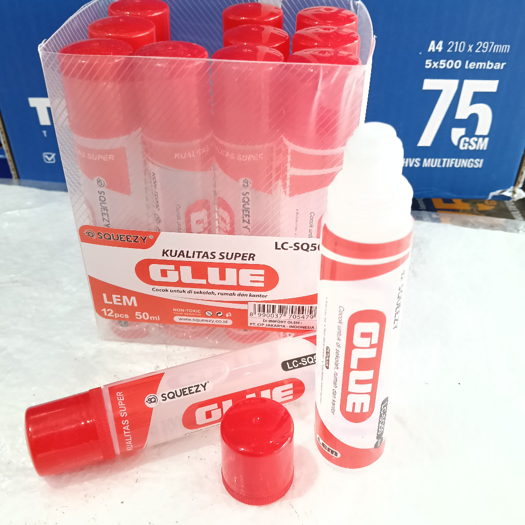 

WATER GLUE SQUEEZY LEM KERTAS CAIR 50ML KWALITAS SUPER LC-SQ50