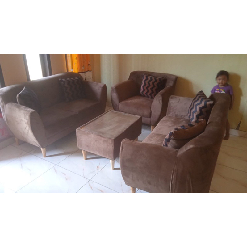 sofa retro bahan bludru gratis ongkir Bandung