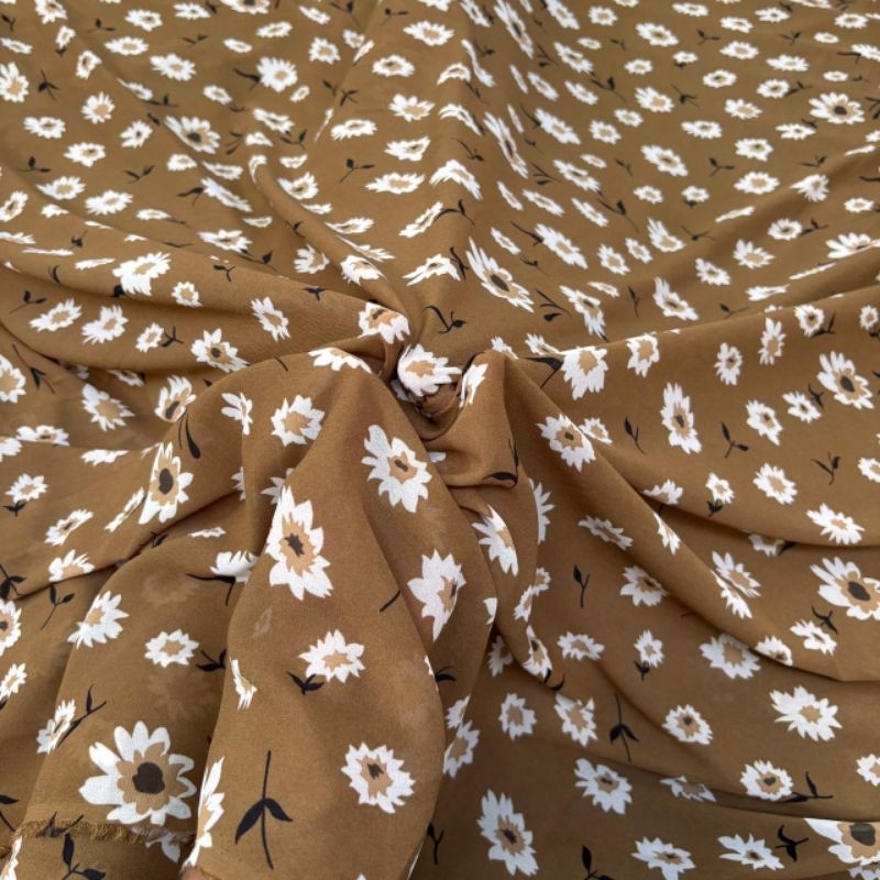 kain ceruty motif bunga - kain ceruty baby doll - kain bahan Ceruti - harga persetengah meter - jye