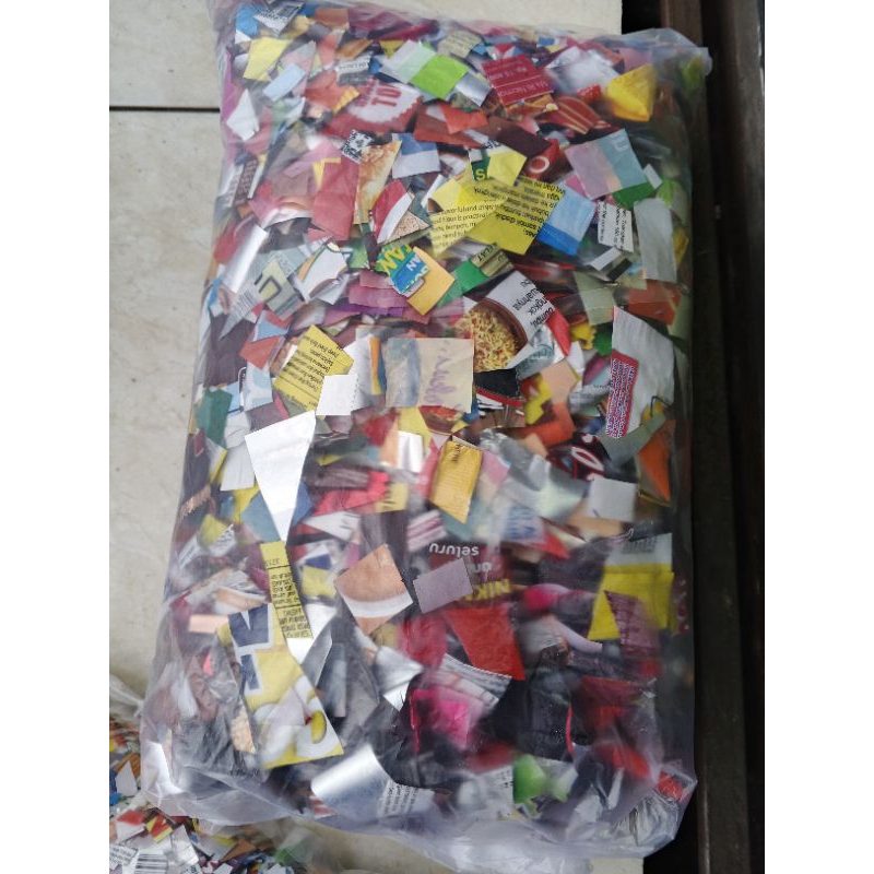 

potongan plastik cacah untuk kerajinan ecobrick kemasan 250 gram