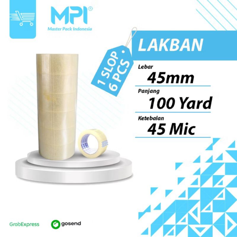 

Lakban Bening Mpi 45 Mm x 100 Yard 1 Slop 6 Pcs