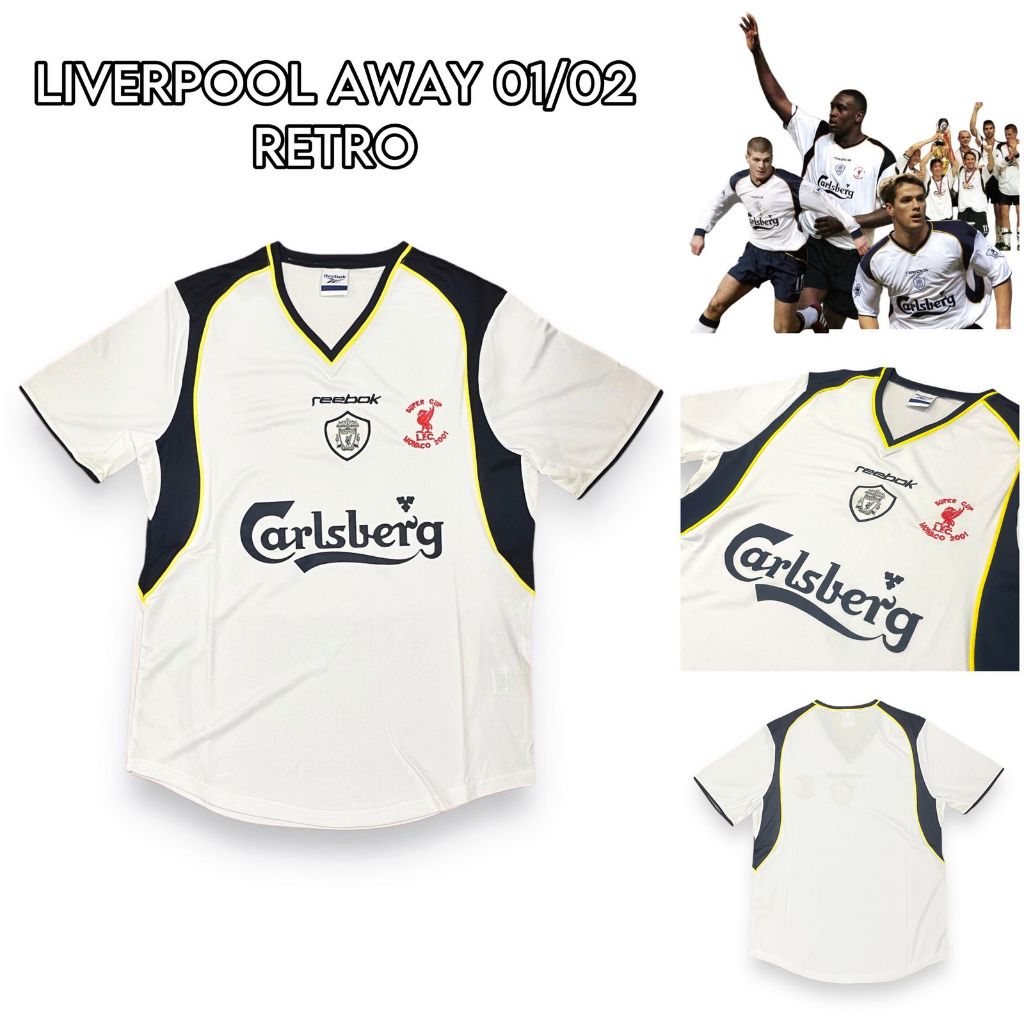 JERSEY BOLA RETRO LIVERPOOL AWAY FINAL SUPER CUP MONACO 2001 2002 JERSEY LIVERPOOL HOME RETRO FINAL 