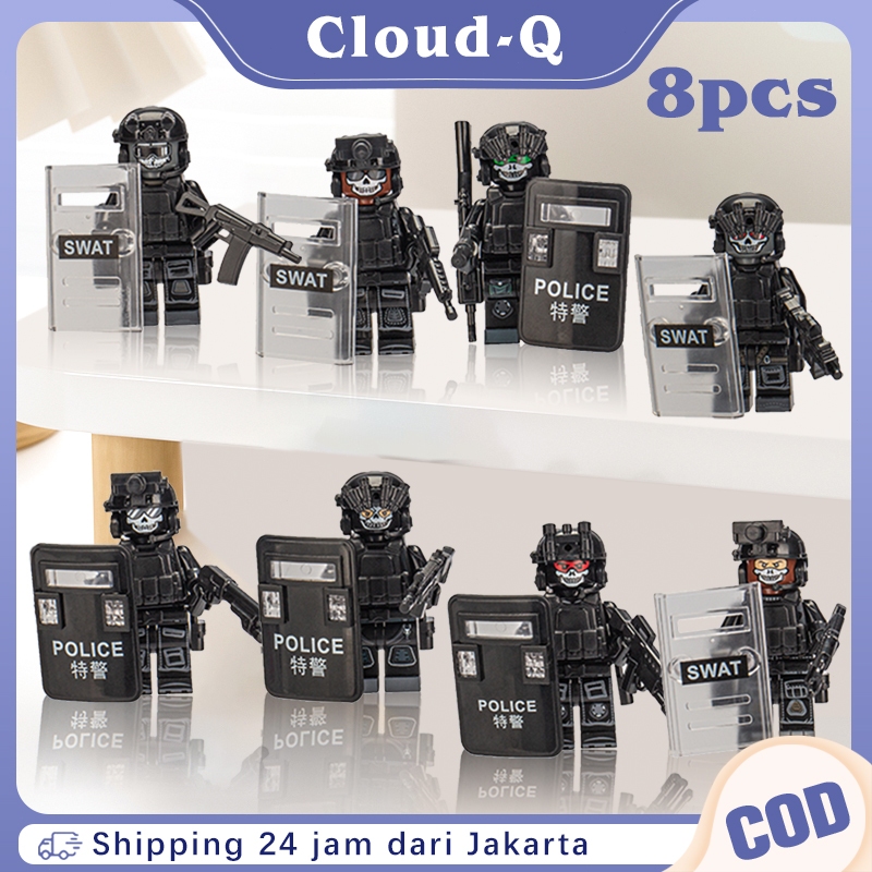 Isi 8 Mainan Orang Orangan Tentara Mini / Figure Tentara / Mainan Perakitan Edukatif