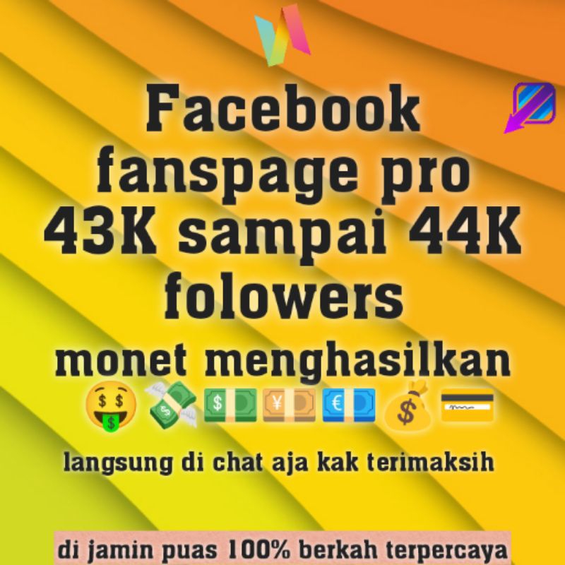 fanspage monet 43K - 44K folowers