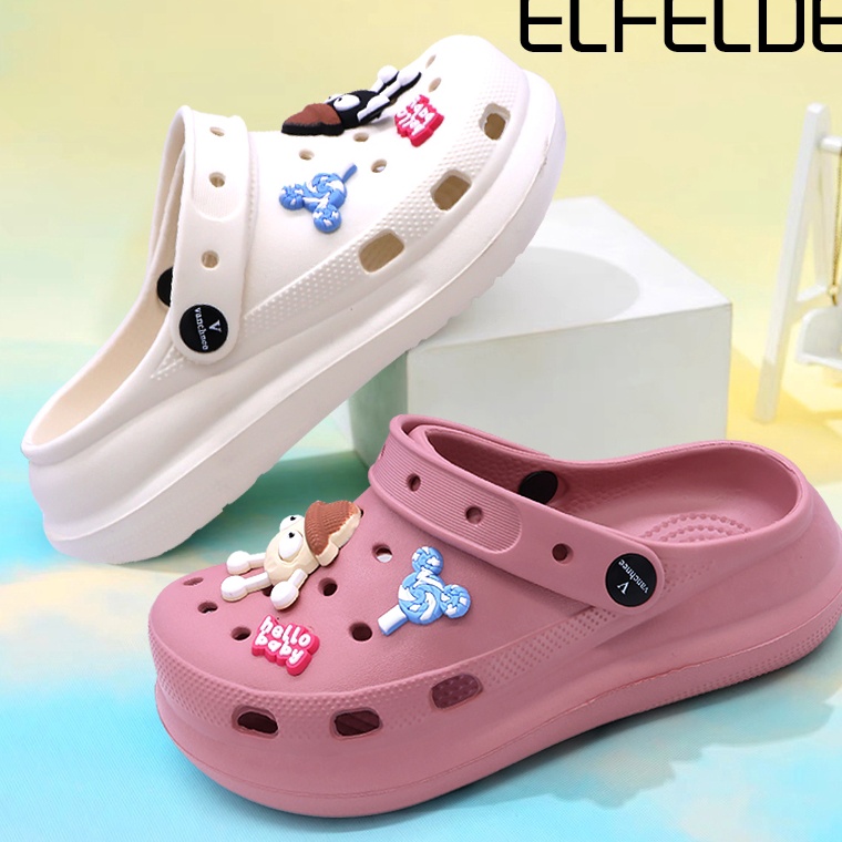 55TOP SALE ELFELDE Sandal Baim Wanita Tinggi Sandal Wanita Kekinian Sandal Jelly Baim Sepatu Sandal 