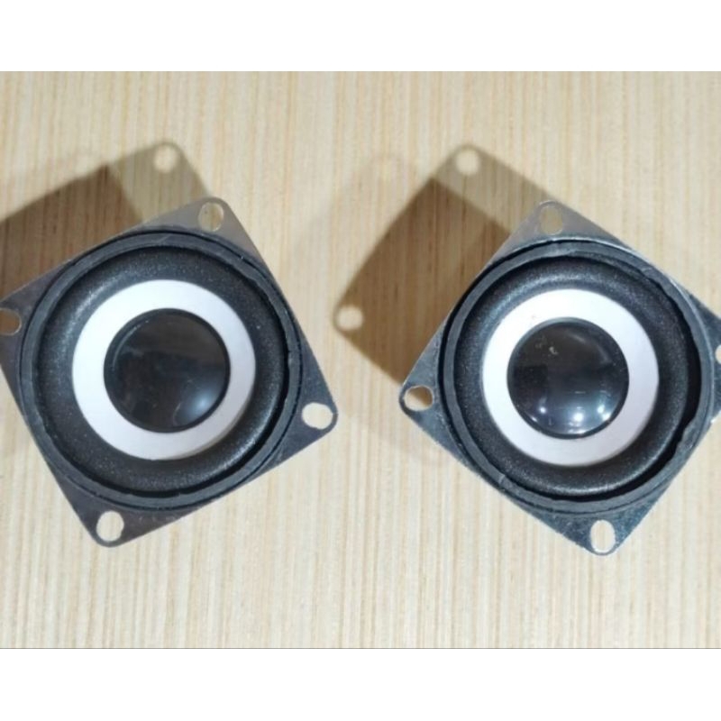 SPEAKER 2" INCH KOTAK BULAT HITAM PUTIH SUARA SPEAKER FULL BASS