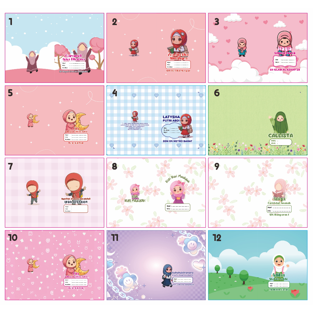 

Sampul Buku Custom Nama Isi 15 pcs Ukuran A5 B5