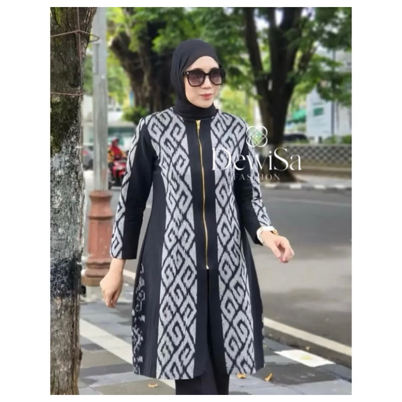 [TENUN ETNIK] Tunik Tenun Wanita Baju Tenun Atasan Wanita Baju Kerja Wanita