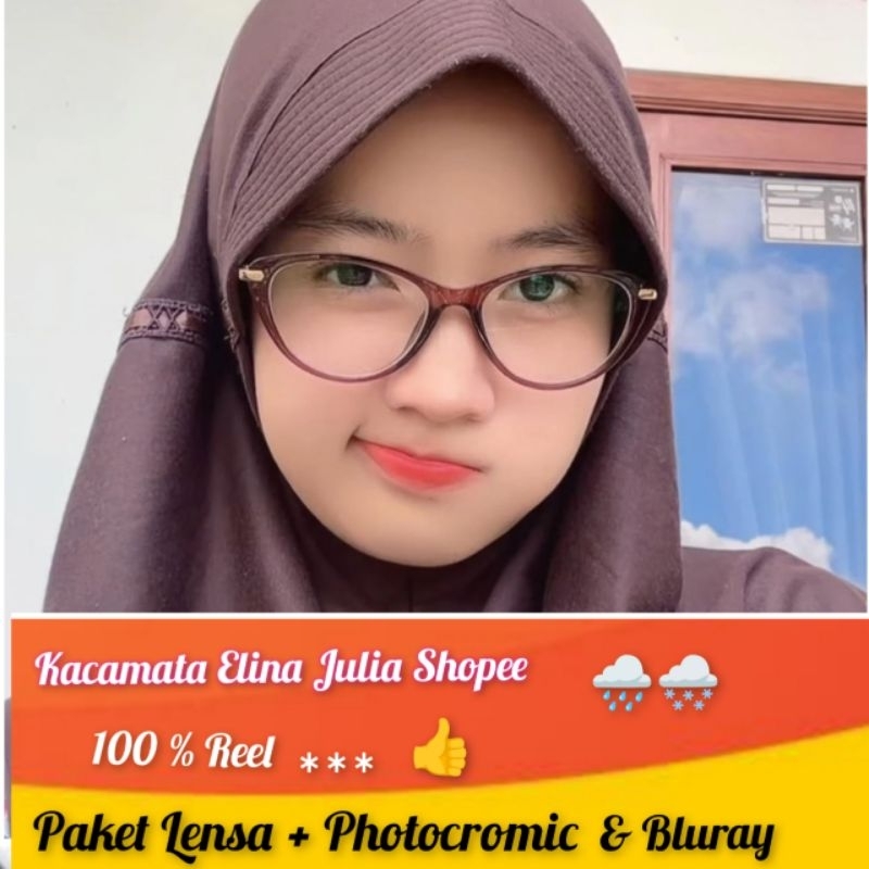 KACAMATA MINUS OVAL 9011 PAKET LENSA PHOTOCROMIC / BLUERAY