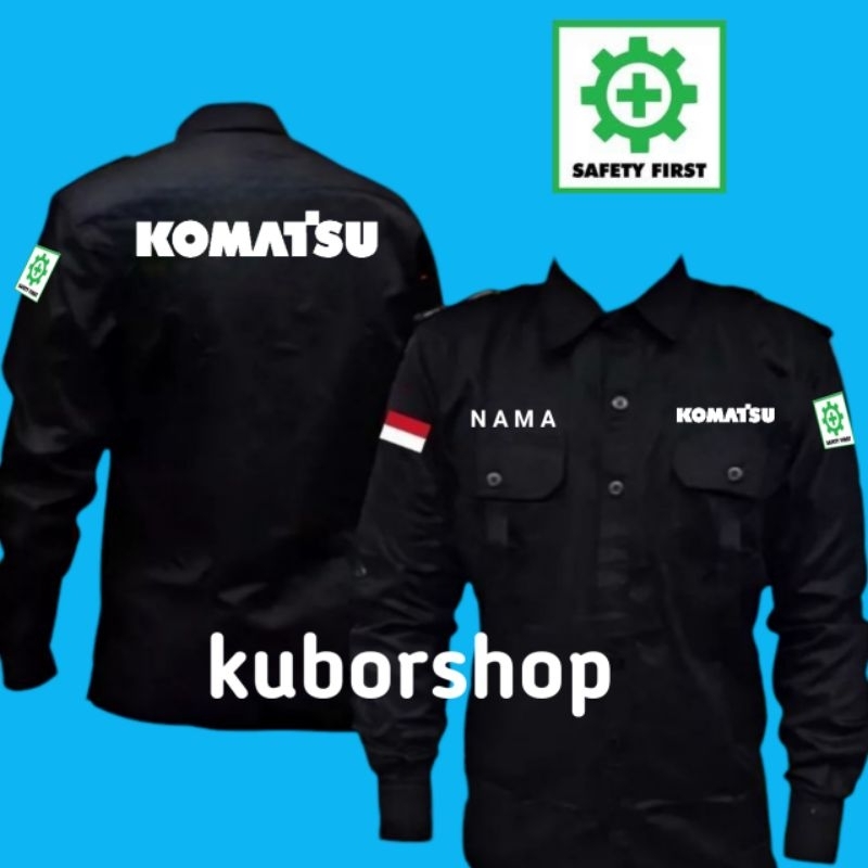 kemeja kerja komatsu baju komatsu seragam kerja komatsu full bordir
