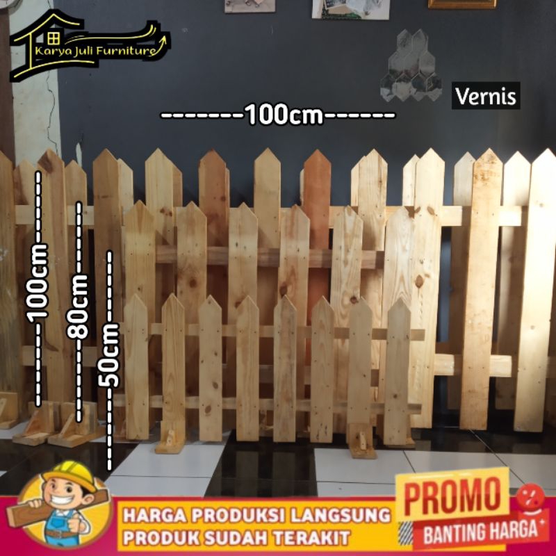 Pagar Taman Kayu Jati Belanda Minimalis Dekorasi Pagar Taman Aesthetic 100x100 cm