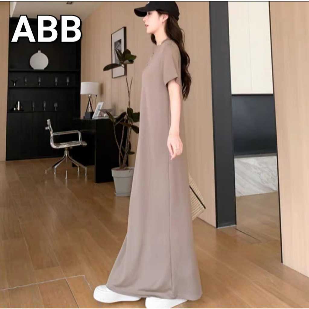 azkia dress dress wanita casual dress panjang  lengan pendek
