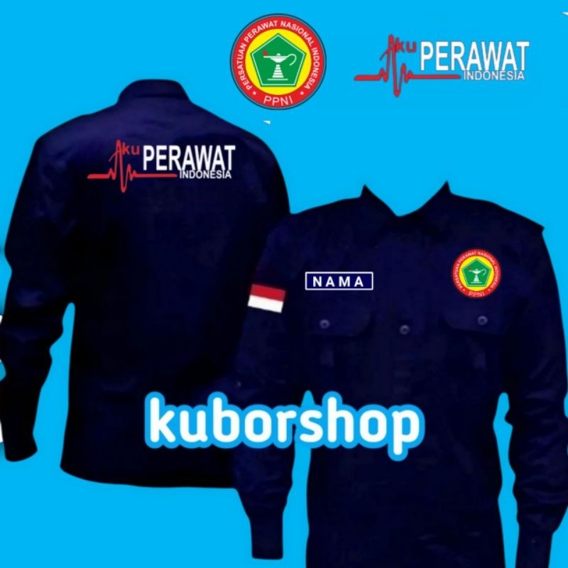 kemeja perawat indonesia/ppni baju kerja perawat indonesia/ppni seragam perawat/ppni full bordir